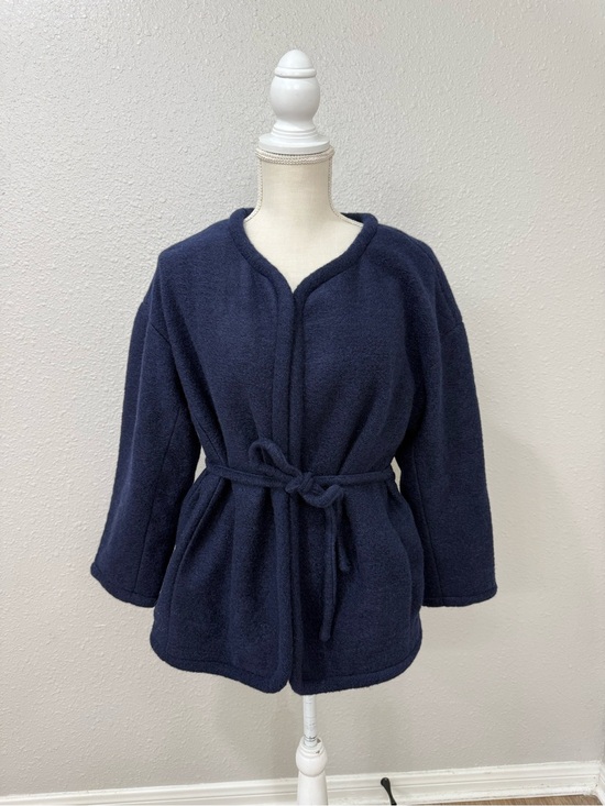 J. Crew Jackets & Blazers - NWT J.Crew Navy Wool Blend Tie Waist Jacket Coat Size S